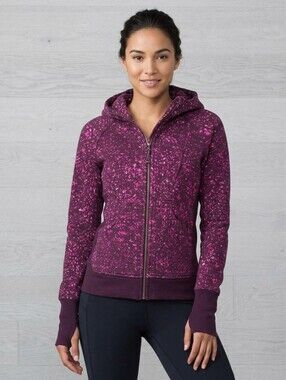 Lululemon Scuba Hoodie Full Zip Purple Pink Speckle 2010 Vintage Size 6